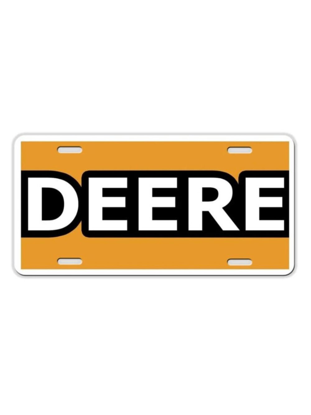 Old Style John Deere Inspired Art Orange Flat Aluminum License Plate Tag New